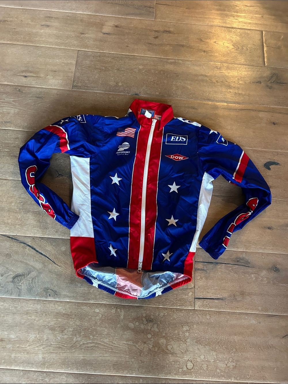 adidas Men's Patriotic Star Cycling Jacket - Blue/Red/White